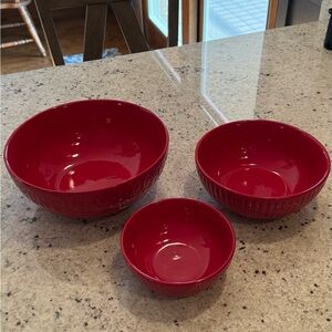 Vibrant Red Mixing Bowl Set